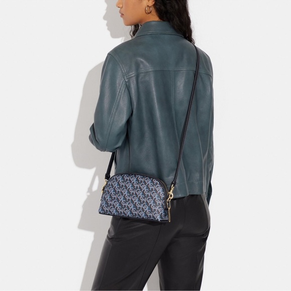 Coach Madi Crossbody Bag in Navy Blue Monogram - Picture 1 of 9